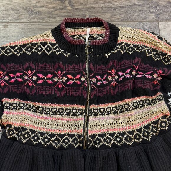 Free People Cozy Cottage Cabin Sweater 1/4 Zip - Women's Size Small - Picture 3 of 9